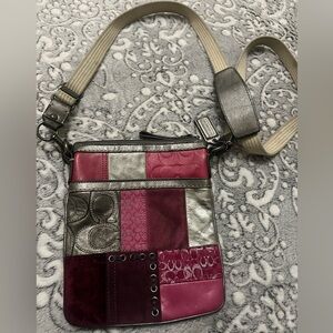 Coach Patchwork Crossbody Bag Pink and Silver Vintage y2k